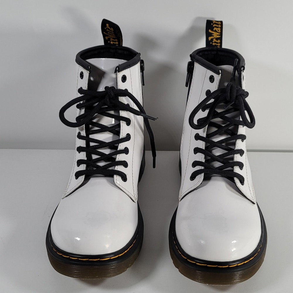 Dr. Martens 1460 J White Boots Patent Leather Side Zip Kids 3 US(EU 34 / UK 2)